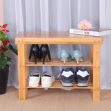 包邮实木竹鞋架简易多层小型鞋柜 木质鞋架创意换鞋凳置物架特