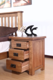 包邮现代简约北欧全实木纯橡木床头柜原木卧室三抽屉床边柜
