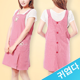 韩版时尚围裙纯棉成人可爱罩衣无袖厨房家居防水防油围腰加厚包邮