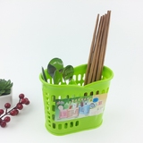 两格沥水筒 创意架笼筷子盒 厨房放勺筷盒收纳盒塑料餐具笼/架