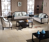 新中式沙发椅子组合 实木布艺单人 酒店会所禅意样板房家具组合