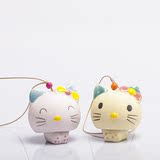 可爱风铃双节挂件 陶瓷手绘kitty猫 日式创意风铃挂饰 女生礼物