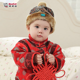 新年男童女宝宝唐装帽子过年女婴儿古装帽1-4岁2冬季小孩儿童帽子