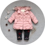 女童冬装棉衣2015新款韩版小童宝宝加厚夹棉连帽外套棉袄1-2-3岁