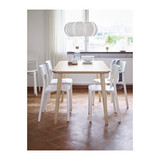 皇冠IKEA南京宜家家居具代购利萨伯桌子白蜡木贴面4人座正品餐桌