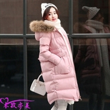 冬季新款韩版连帽大毛领棉衣女长款过膝修身羽绒棉加厚保暖外套潮