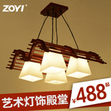 现代新中式实木灯具东南亚原木卧室书房餐厅吊灯美式日式北欧宜家