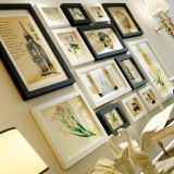 简约经典装饰画客厅有框画实木画框组合办公室美式墙画创意壁画
