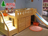 上海松木家具儿童套房家具滑梯床组合床半高床实木床儿童床可定做