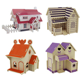 儿童益智木质立体拼图玩具批发5-6-7-10岁男女孩子拼装木制小房子