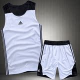阿迪达斯篮球服套装男学生运动大码背心正品训练球衣队服定制印号