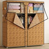 加固衣柜布艺非实木创意组装收纳防尘大号衣橱钢架折叠简易布衣柜