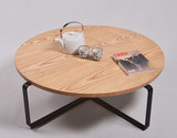 新中式圆形纯实木茶几现代中式创意客厅休闲茶几会议厅桌几洽谈桌