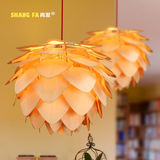 木艺吊灯美式个性艺术创意原木灯具餐厅客厅咖啡厅灯具实木松果灯