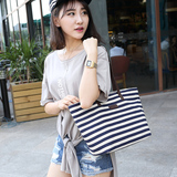 女包手提包女2016新款日韩国大包条纹包时尚简约单肩斜挎包帆布包