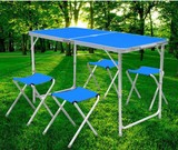 野餐摆摊烧烤桌 公园休闲桌 户外 铝合金折叠桌椅 便携式桌子
