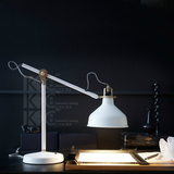 【KC灯具】美式创意工作办公桌台灯金属吧台灯个性立式长臂灯白色