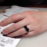 男人礼物个性钛钢戒指男士黑玛瑙时尚单身指环 韩版潮款装饰包邮