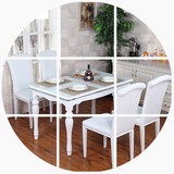 钢化玻璃餐桌 欧式餐桌餐桌椅组合 实木钢化餐桌玻璃冰花实木餐桌