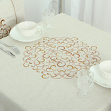 几桌布 长方形餐桌台布亚麻混纺绣花布艺桌布 欧式淡雅古典纹路茶