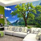 自然风景树 装饰壁纸 艺舍墙贴大型壁画现代简约电视沙发背景墙纸