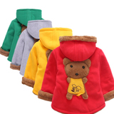 儿童小熊男女童装宝宝加厚1加绒2外套婴儿3保暖棉衣4小孩冬季棉袄