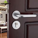 尼卡 门锁室内执手锁欧式太空铝分体执手卧室房门锁双锁舌门锁