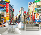 日本东京街景现代简约城市墙纸咖啡厅大型立体3d壁画电视机背景墙