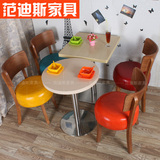 奶茶店桌椅组合西餐厅沙发餐桌椅甜品店椅子实木餐椅咖啡厅圆桌凳