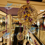 大型商场百货超市圣诞节中庭装饰 圣诞灯光球场景布置 灯光美陈
