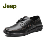 Jeep吉普男鞋舒适休闲皮鞋牛皮驾车鞋低帮系带单鞋JS901