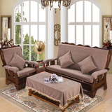 实木沙发坐垫/红木沙发垫加厚海绵带靠背时尚木椅垫定做纯色连体