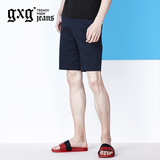 商场同款gxgjeans男装夏款藏青色简约时尚英伦休闲短裤#62622215