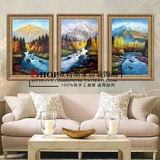 欧式手绘油画山水风景装饰画 家居客厅玄关餐厅挂画 沙发背景壁画
