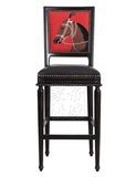 美式欧式实木复古吧椅 靠背吧台椅创意PU吧台凳酒吧椅高脚吧凳