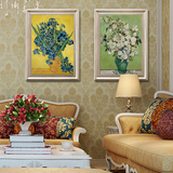 抽象梵高头像油画装饰画欧式现代客厅餐厅玄关卧室书房兰花咖啡馆
