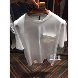 正品直邮Prada普拉达 2016新款男装时尚休闲圆领短袖T恤