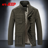 Afs Jeep/战地吉普男士冬季外套 小码加绒加厚棉衣 大码夹克 包邮