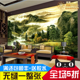 中式水墨山水大型壁画 客厅书房背景墙纸无缝3d立体自然风景壁纸