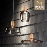 奥美居现代简约餐厅咖啡厅吧台吊灯 个性创意艺术玻璃吊灯
