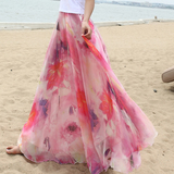 艾斯维雅半身长裙沙滩拖地半身裙夏波西米亚8米大摆雪纺裙仙女裙