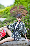 玉兔跃玄海复古东瀛和风浴衣日本女士印花短款晒衣日式和服外套