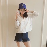 2016夏韩版热卖纯色休闲夹克棒球服女卫衣防晒衣开衫活泼可爱女