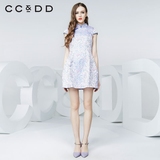CCDD2016夏装新款专柜正品复古中国风提花盘扣连衣裙改良短款旗袍