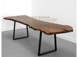 LOFT简约现代餐桌全实木设计办公桌原木书桌会议长桌写字台电脑桌