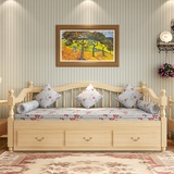 新款欧式实木沙发床客厅书房推拉坐卧两用沙发床可储物1.2米1.5米