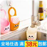 日韩卡通猫咪按扣式水槽挂袋 厨房海绵沥水架 水龙头多用收纳