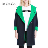 MO&Co.连帽宽松不规则双面呢秋冬新款大衣外套MT154OVC04 moco