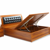 简约现代实木质板式双人床1.8米气动高箱床宜家收纳储物大床1.5米