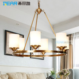 蒂丽雅 北欧美式全铜玻璃吊灯 现代艺术简约卧室客厅别墅灯DE008